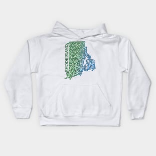 State of Rhode Island Colorful Maze Kids Hoodie